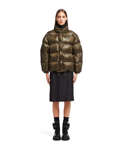 giacca prada puffer verde|Piumini e Giacche da Donna .